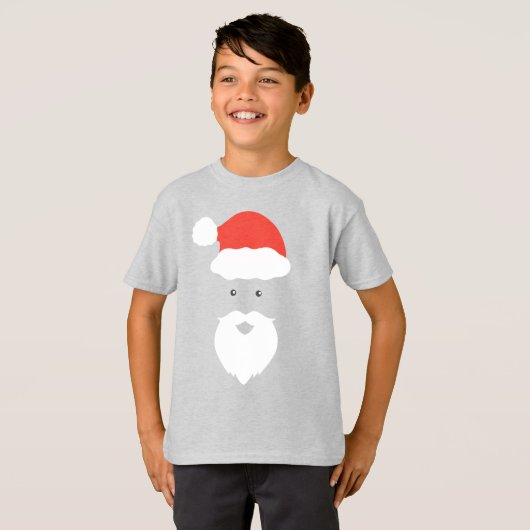サンタおもしろい顔ハッピーメリークリスマスクリスマス家族 Tシャツ (正面フル)