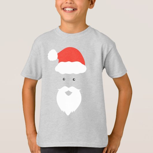 サンタおもしろい顔ハッピーメリークリスマスクリスマス家族 Tシャツ (正面)