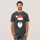 サンタおもしろい顔ハッピーメリークリスマスクリスマス家族 Tシャツ (正面フル)