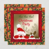 サンタおもしろい&トナディアキッズクリスマスパーティー招待状 招待状 (正面/裏面)