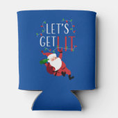 サンタおもしろい・レッツがクリスマスのスローガンに輝く 缶クーラー (裏面)