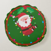 サンタおもしろい – 両面 ラウンドクッション (裏面)