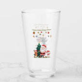 サンタおもしろい、雪だるま、トナカイのメリークリスマス タンブラーグラス (正面)