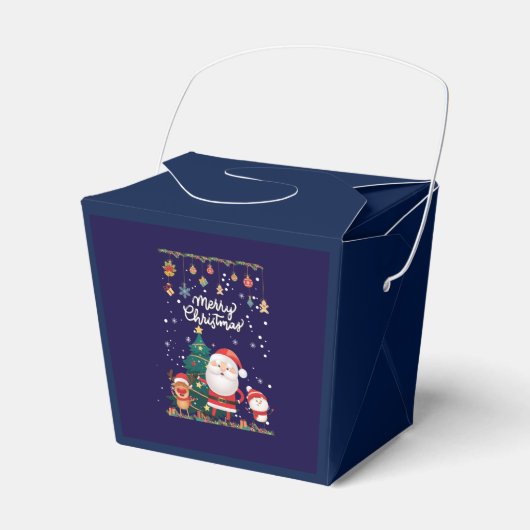 サンタおもしろい、雪だるま、トナカイのメリークリスマス フェイバーボックス (正面サイド)