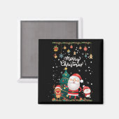 サンタおもしろい、雪だるま、トナカイのメリークリスマス マグネット (正面/裏面)