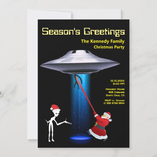 サンタおもしろい🎅🛸 UFOクリスマスパーティー シーズンカード (正面)