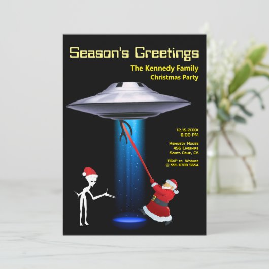 サンタおもしろい🎅🛸 UFOクリスマスパーティー シーズンカード (スタンド正面)
