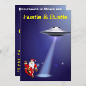 サンタおもしろい🎅🛸 UFOクリスマス シーズンカード (正面/裏面)