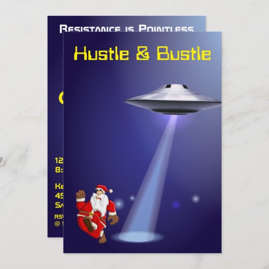 サンタおもしろい🎅🛸 UFOクリスマス シーズンカード (正面/裏面)