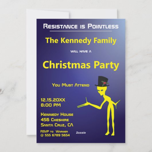 サンタおもしろい🎅🛸 UFOクリスマス シーズンカード (裏面)