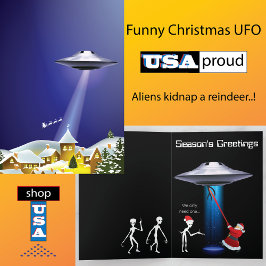 サンタおもしろい🎅🛸 UFOクリスマス シーズンカード