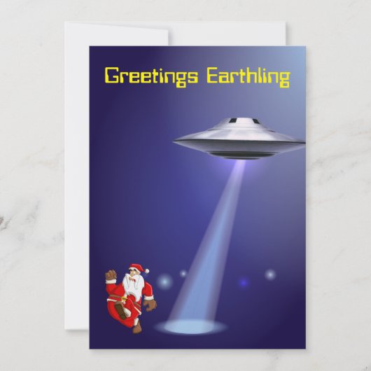 サンタおもしろい🎅🛸 UFOクリスマス 招待状 (正面)