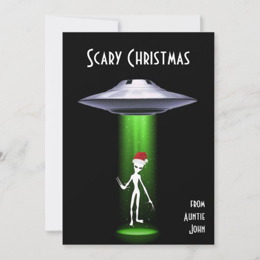 サンタおもしろい🎅🛸 UFOクリスマス 招待状 (正面)