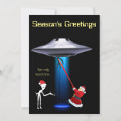 サンタおもしろいUFOクリスマス シーズンカード (正面)