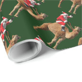 サンタおよびこぶ日のラクダのクリスマスの包装紙 ラッピングペーパー (ロールコーナー)