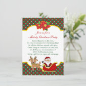 サンタおよびそりの子供のクリスマス・パーティ 招待状 (スタンド正面)