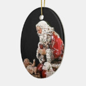 サンタおよびキリストの子供のクリスマスのオーナメント セラミックオーナメント (左)
