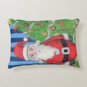 サンタおよびクリスマスツリーのヒイラギのすてきなアクセントの枕 アクセントクッション (正面)