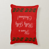 サンタおよびクリスマスツリーのヒイラギのすてきなアクセントの枕 アクセントクッション (裏面(縦))