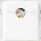 サンタおよびコーギーの子犬のクリスマスのステッカー ラウンドシール (バッグ)