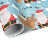 サンタおよびシカとのメリークリスマス ラッピングペーパー (ロールコーナー)