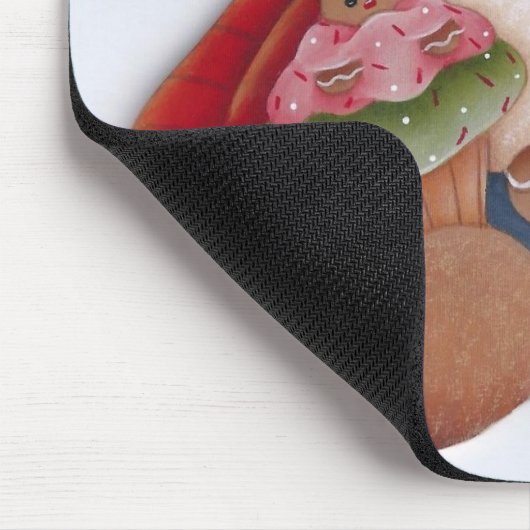 サンタおよびジンジャーブレッドのベビーのシェフのパン屋 マウスパッド (コーナー)