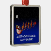 サンタおよびタツノオトシゴのそりのオーナメント メタルオーナメント (右)