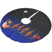 サンタおよびタツノオトシゴのそり ブラッシュドポリエステルツリースカート (アングル)