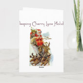 サンタおよびトナカイのそりのクリスマスカード シーズンカード (裏面)