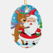 サンタおよびトナカイのオーナメント セラミックオーナメント (裏面)