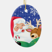 サンタおよびトナカイのオーナメント セラミックオーナメント (裏面)