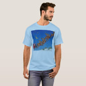 サンタおよびトナカイのワイシャツ Tシャツ (正面フル)