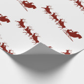 サンタおよびトナカイの包装紙 ラッピングペーパー (角)