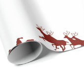 サンタおよびトナカイの包装紙 ラッピングペーパー (ロールコーナー)