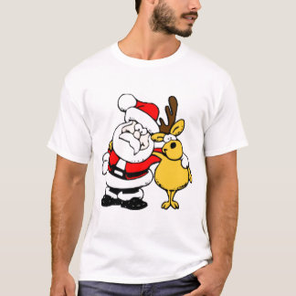 サンタおよびトナカイのTシャツ Tシャツ