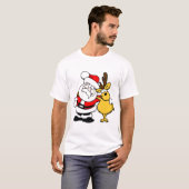 サンタおよびトナカイのTシャツ Tシャツ (正面フル)