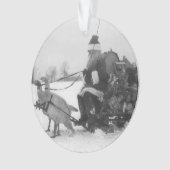 サンタおよびトルコの彼のトナカイ オーナメント (正面)