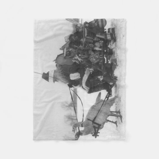 サンタおよびトルコの彼のトナカイ フリースブランケット (正面)