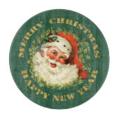 サンタおよびリースのレトロのすてきで古いクリスマス カッティングボード (正面)