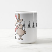 サンタおよびルドルフ赤いゆっくり進られたトナカイのマグ コーヒーマグカップ (中央)