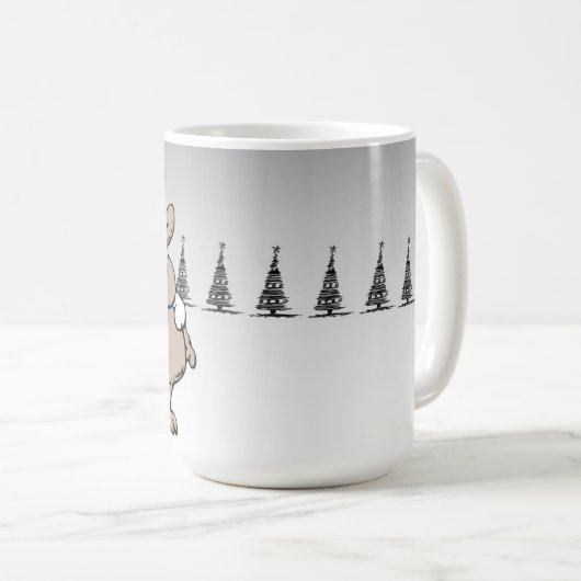 サンタおよびルドルフ赤いゆっくり進られたトナカイのマグ コーヒーマグカップ (正面右)