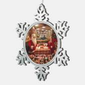 サンタおよび夫人FrankenmuthのMIの雪片1 スノーフレークピューターオーナメント (右)