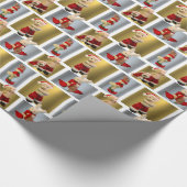 サンタおよび小妖精や小人のクリスマスの包装紙 ラッピングペーパー (角)