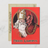 サンタおよびKrampusの郵便はがき シーズンポストカード (正面/裏面)