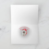 サンタおよびSamoyedの助手のメリークリスマスカード シーズンカード (内部)