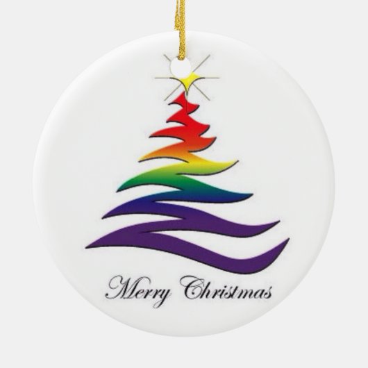 サンタおよびTwinkの陽気なオーナメント セラミックオーナメント (裏面)