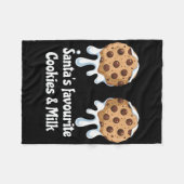 サンタお気に入りののクッキーと乳母女性 フリースブランケット (正面(横))