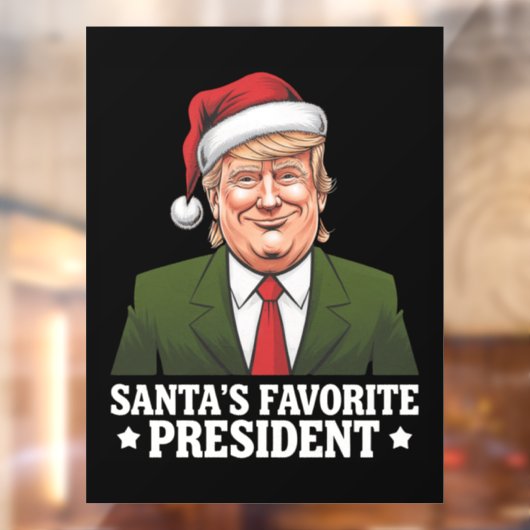 サンタお気に入りののトランプおもしろいクリスマス ウィンドウサイン
