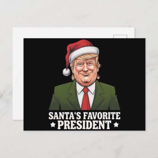 サンタお気に入りののトランプおもしろいクリスマス シーズンポストカード (正面/裏面)