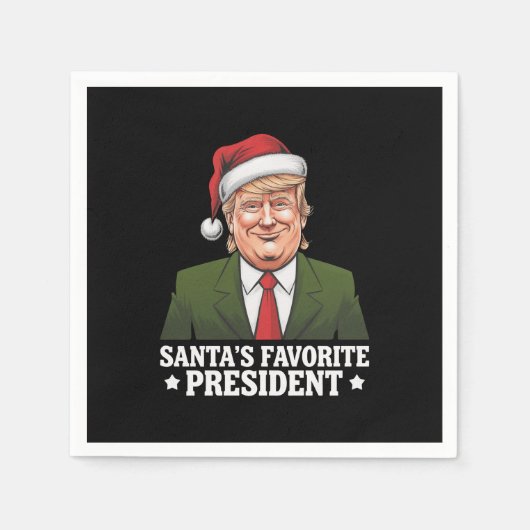 サンタお気に入りののトランプおもしろいクリスマス スタンダードカクテルナプキン (正面)